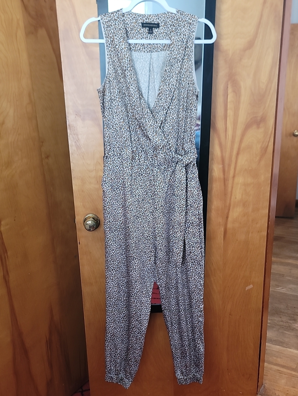 Banana Republic Leopard-Print Sleeveless Wrap Jumpsuit - Brown/Tan
